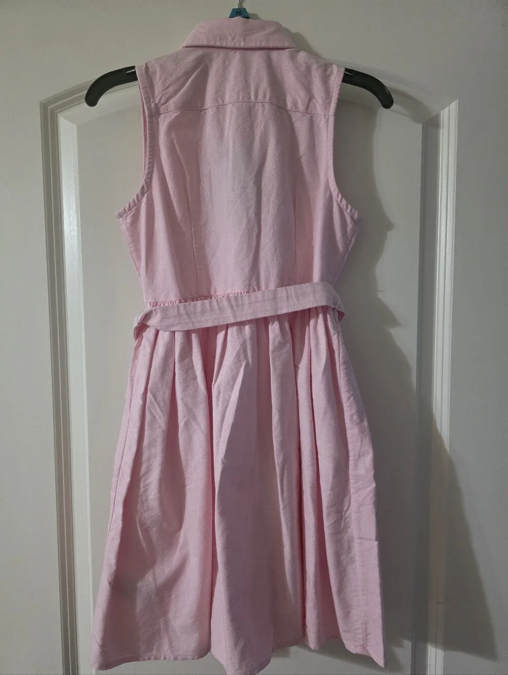 Ralph Lauren Girl's Light Pink Sleeveless Belted Shirt Dress